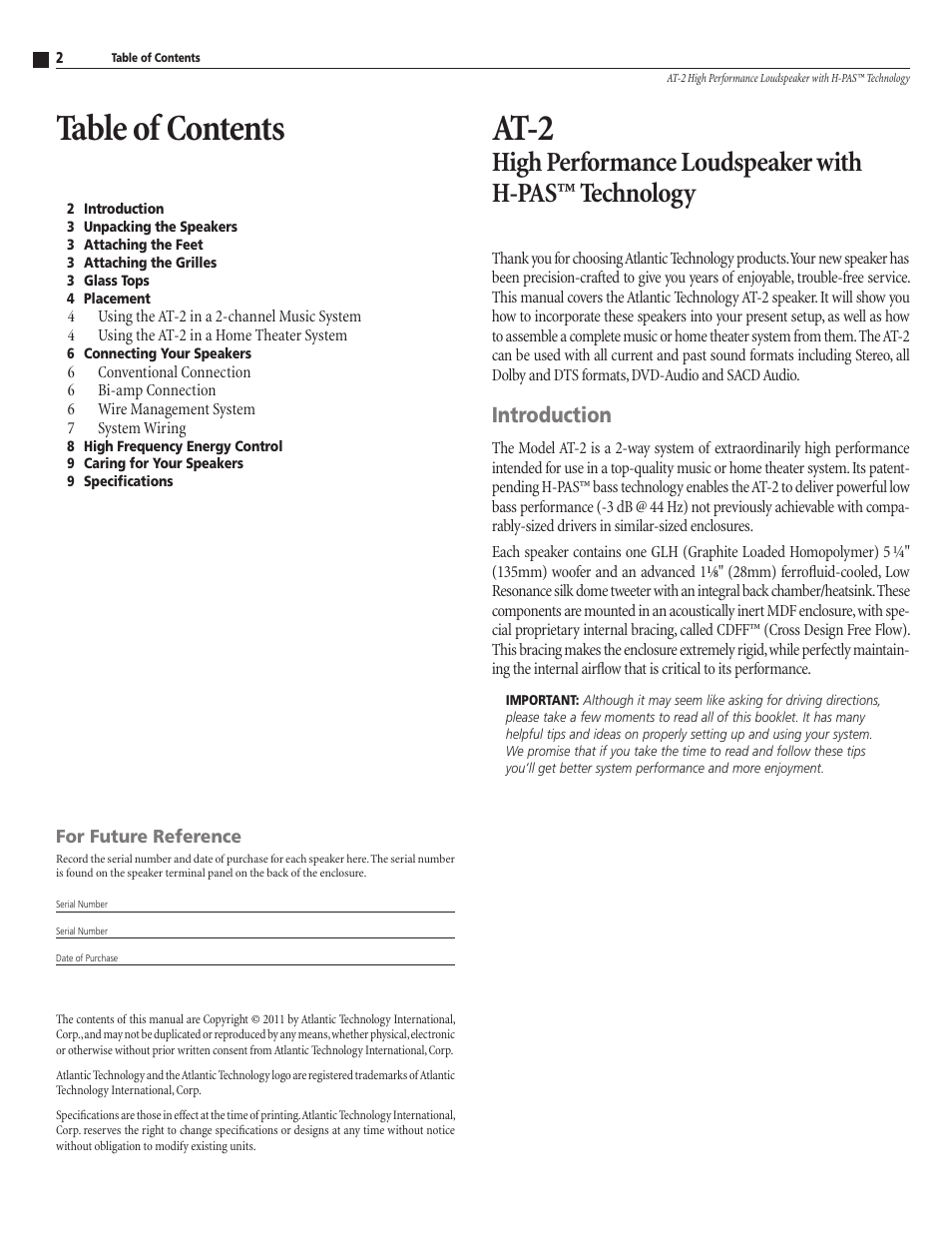 Atlantic Technology AT-2 User Manual | Page 2 / 12