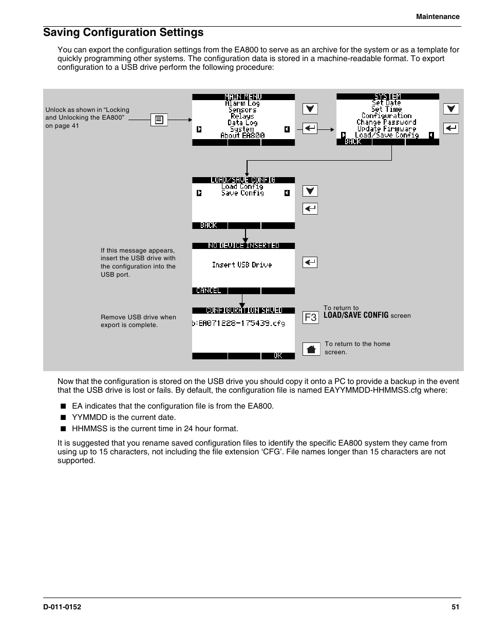 Saving configuration settings | Winland Electronics EA800-ip User Manual | Page 51 / 60
