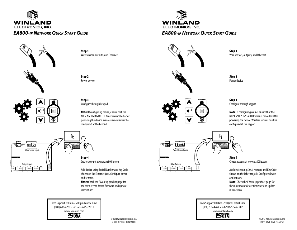Winland Electronics EA800-ip User Manual | 2 pages
