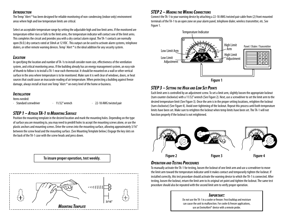 Winland Electronics TA-1 User Manual | Page 2 / 4