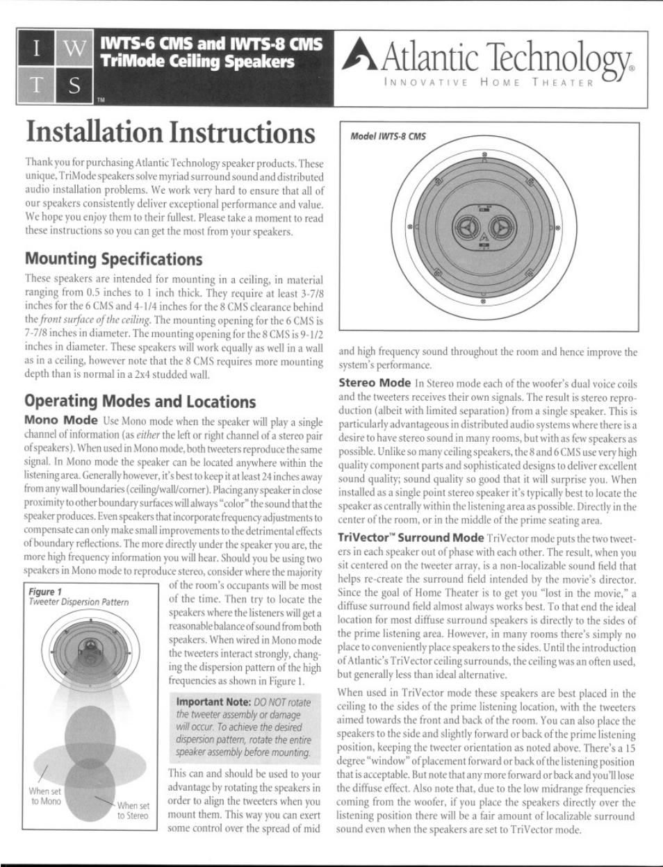 Atlantic Technology IWTS-6 CMS User Manual | 2 pages