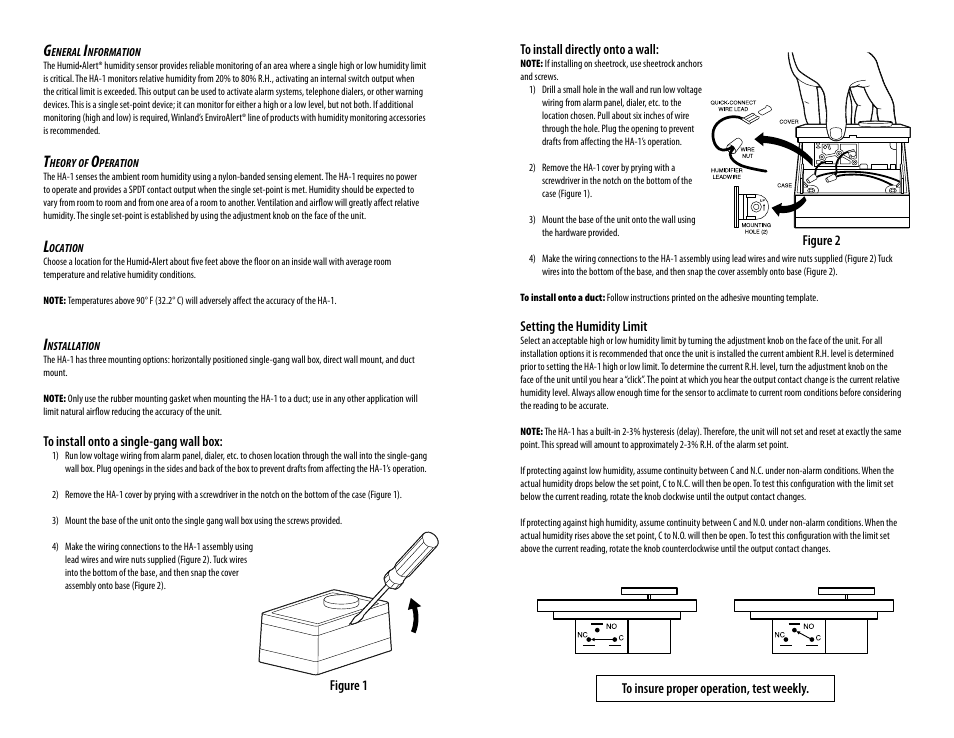Winland Electronics HA-1 User Manual | Page 3 / 4