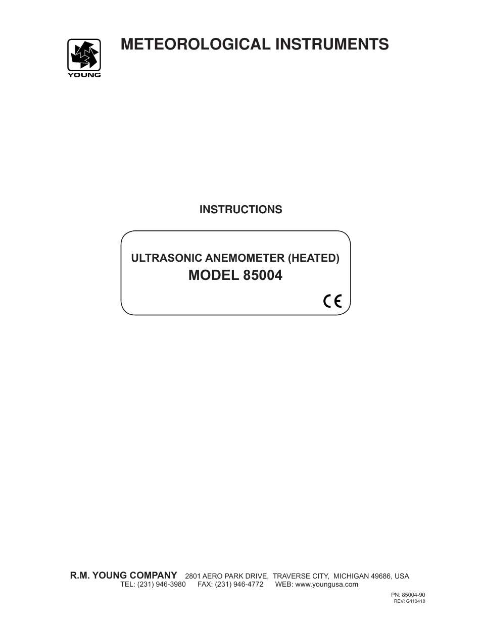 Young Ultrasonic Anemometer Heated Model 85004 User Manual | 16 pages