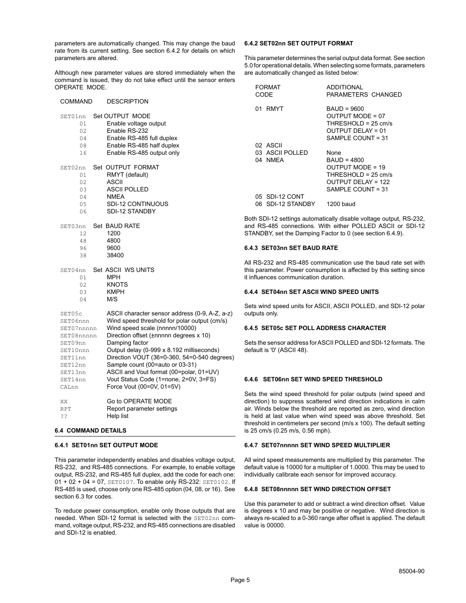 Young Ultrasonic Anemometer Heated Model 85004 User Manual | Page 8 / 16