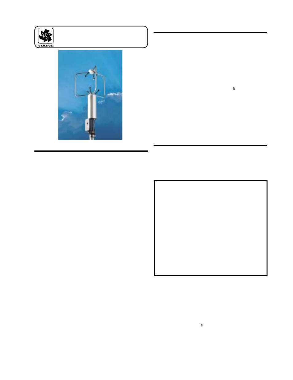 0 specification summary, 0 introduction, 0 initial checkout | Ultrasonic anemometer | Young Ultrasonic Anemometer Voltage and Serial Output Model 81000 User Manual | Page 2 / 11