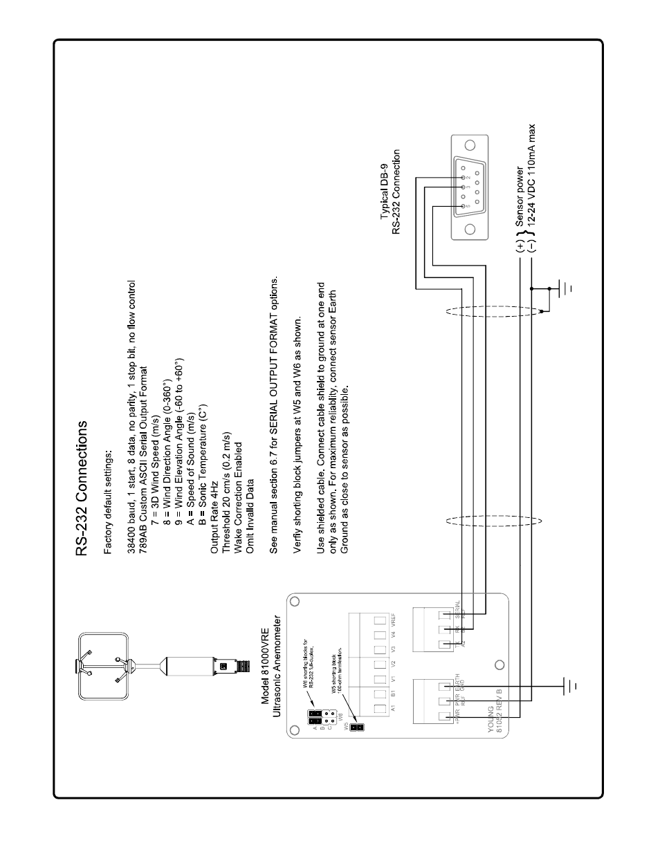Appendix a: wiring connections | Young Ultrasonic Anemometer Model 81000VRE User Manual | Page 7 / 10