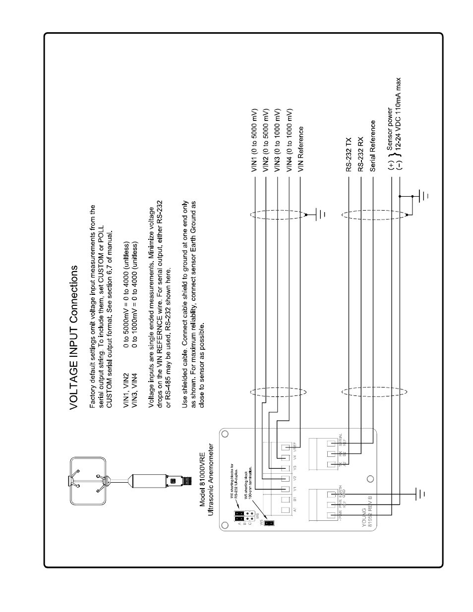 Appendix a: wiring connections | Young Ultrasonic Anemometer Model 81000VRE User Manual | Page 8 / 10