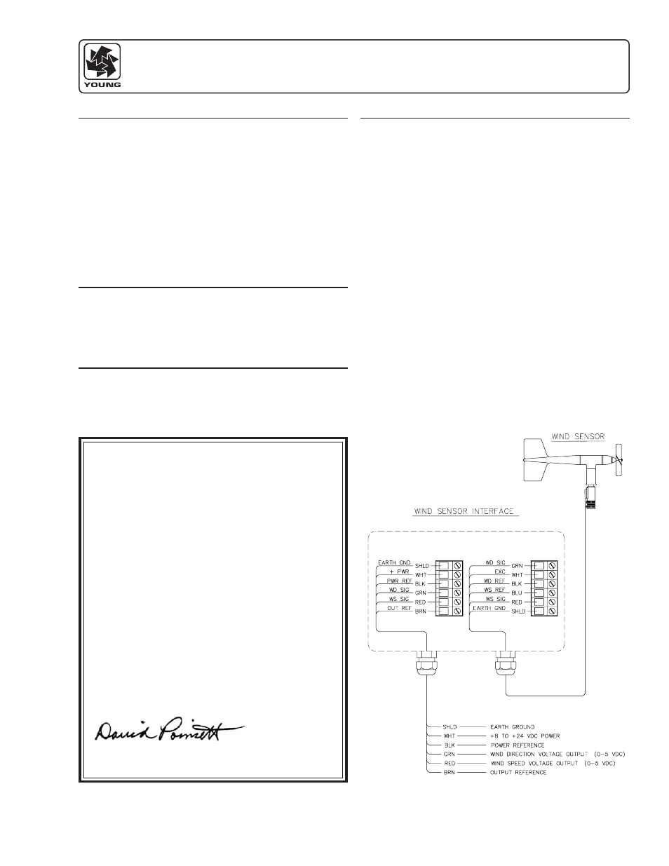 Young Voltage & Current Interfaces 05603C User Manual | 2 pages