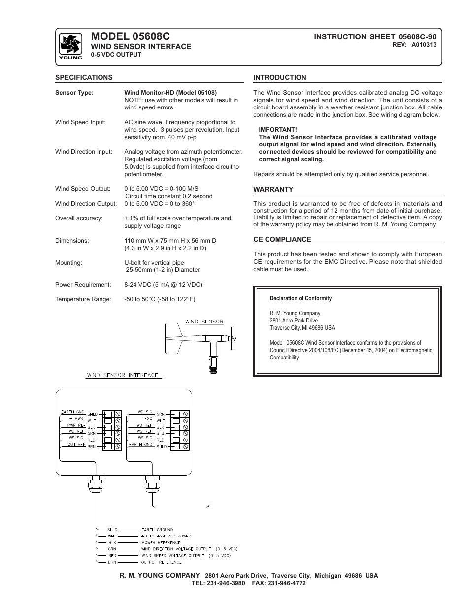 Young Voltage & Current Interfaces 05608C User Manual | 2 pages