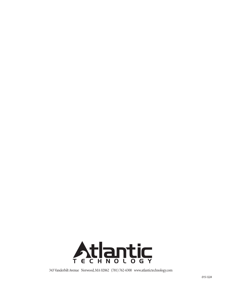 Atlantic Technology 1400 User Manual | Page 12 / 12
