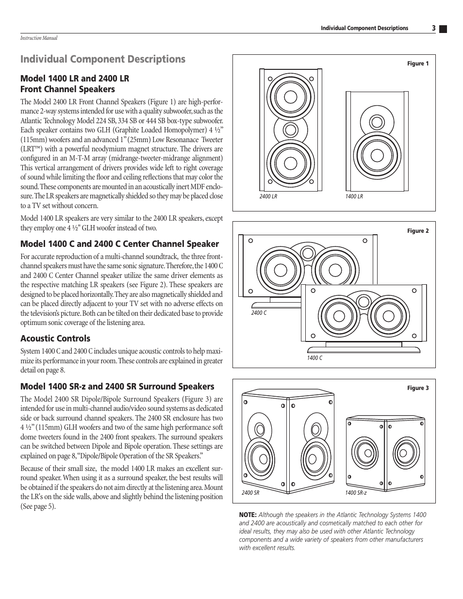 Individual component descriptions | Atlantic Technology 1400 User Manual | Page 3 / 12