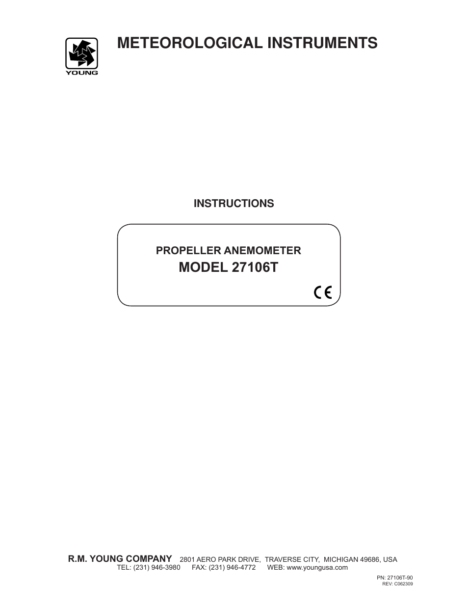 Young Gill Propeller Anemometer Models 27106T User Manual | 8 pages