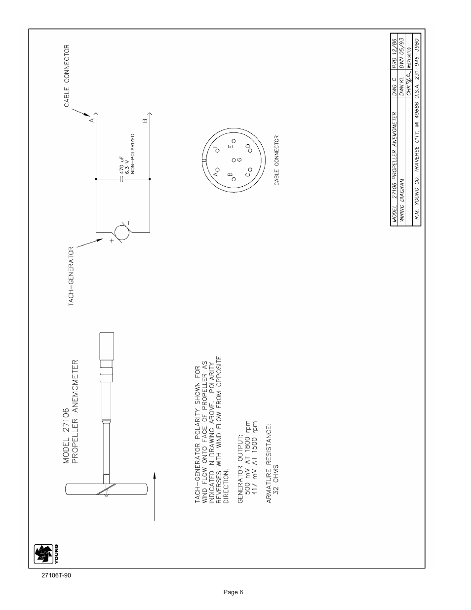 Young Gill Propeller Anemometer Models 27106T User Manual | Page 7 / 8