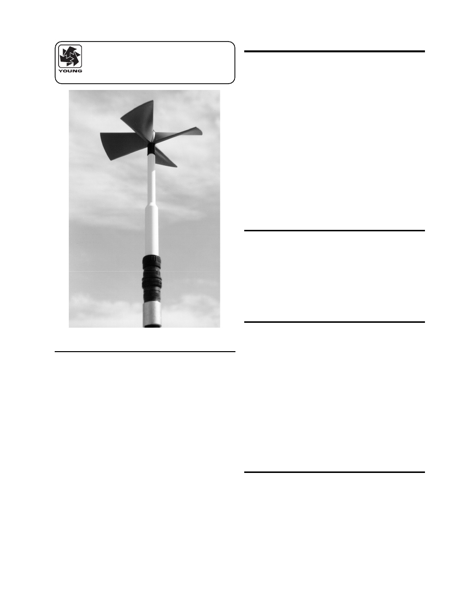 Introduction, Initial checkout, Installation | Calibration, Gill propeller anemometer | Young Gill Propeller Anemometer Models 27106D User Manual | Page 2 / 6