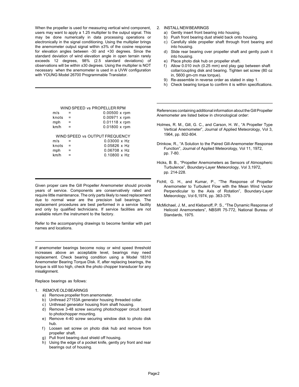 Maintenance | Young Gill Propeller Anemometer Models 27106DT User Manual | Page 3 / 6