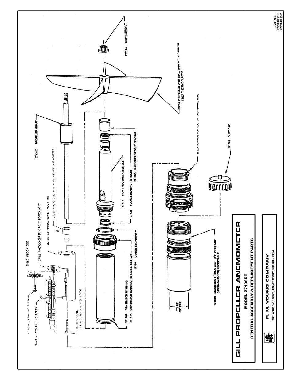 Young Gill Propeller Anemometer Models 27106DT User Manual | Page 6 / 6