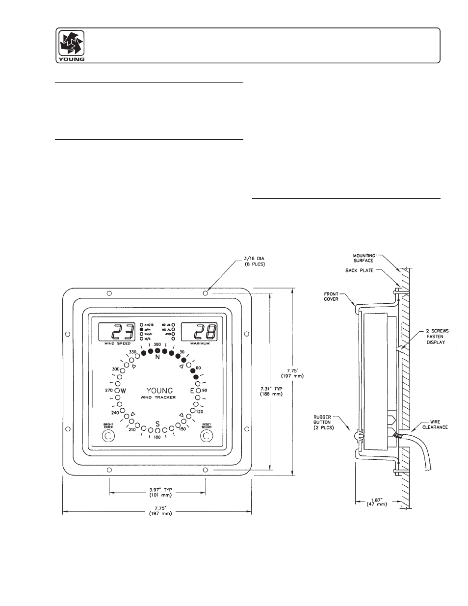 Young Marine Wind Tracker Model 06260 User Manual | 1 page