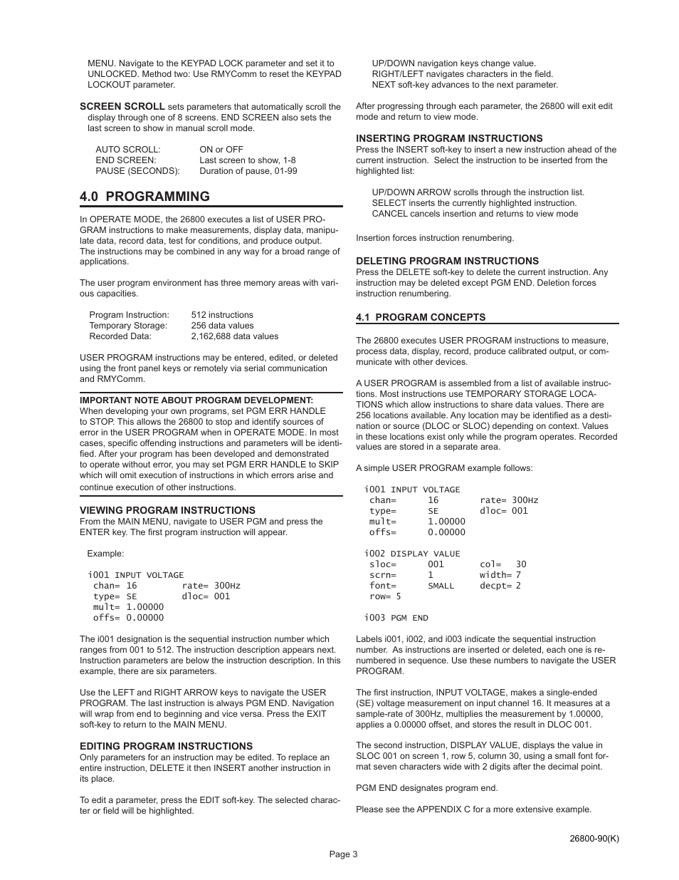 0 programming | Young Meteorological Translator Model 26800 User Manual | Page 4 / 28