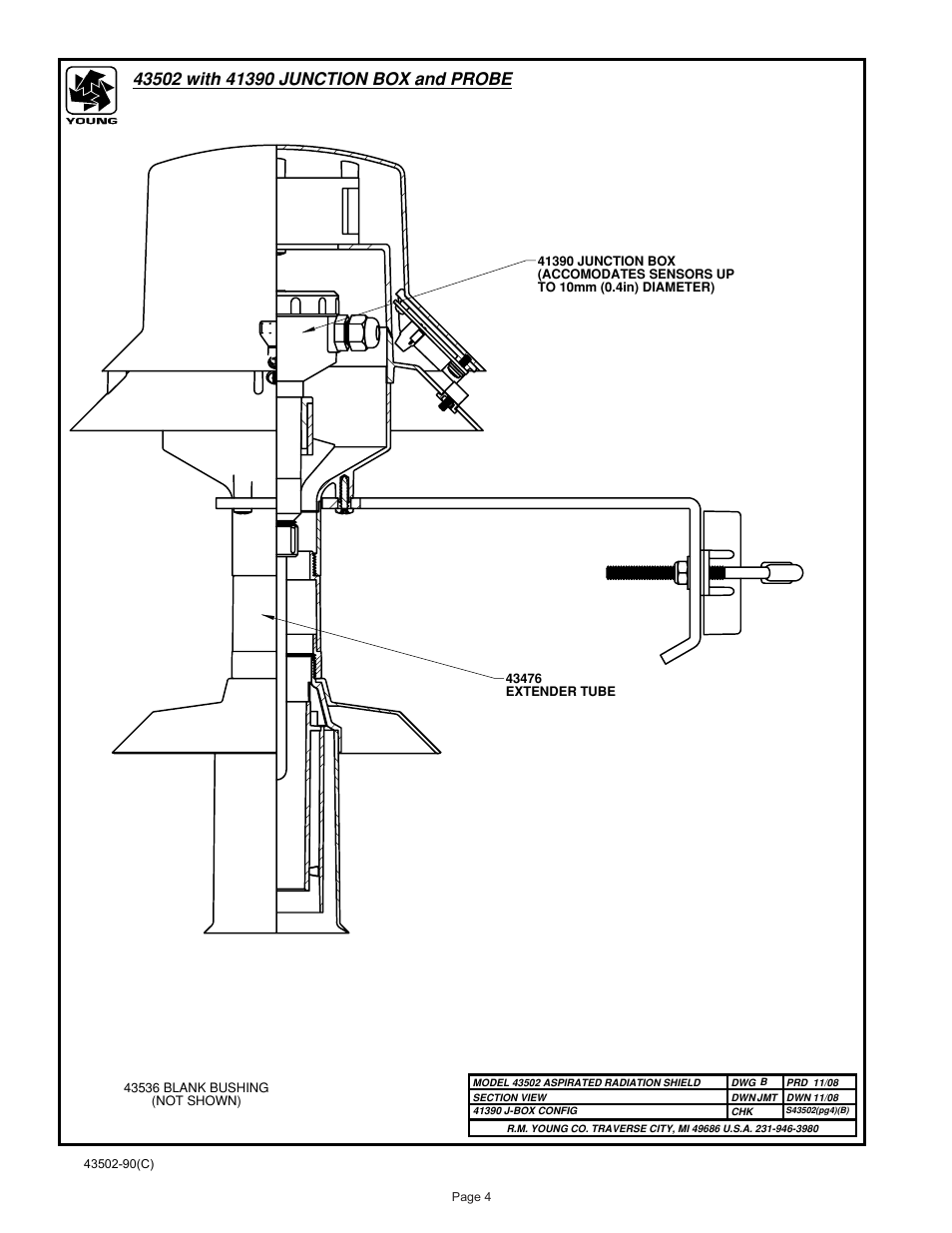 Young Aspirated Radiation Shield Model 43502 User Manual | Page 5 / 5