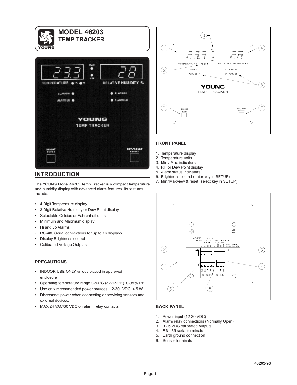 Introduction, Temp tracker | Young Temp Tracker Model 46203 User Manual | Page 2 / 5