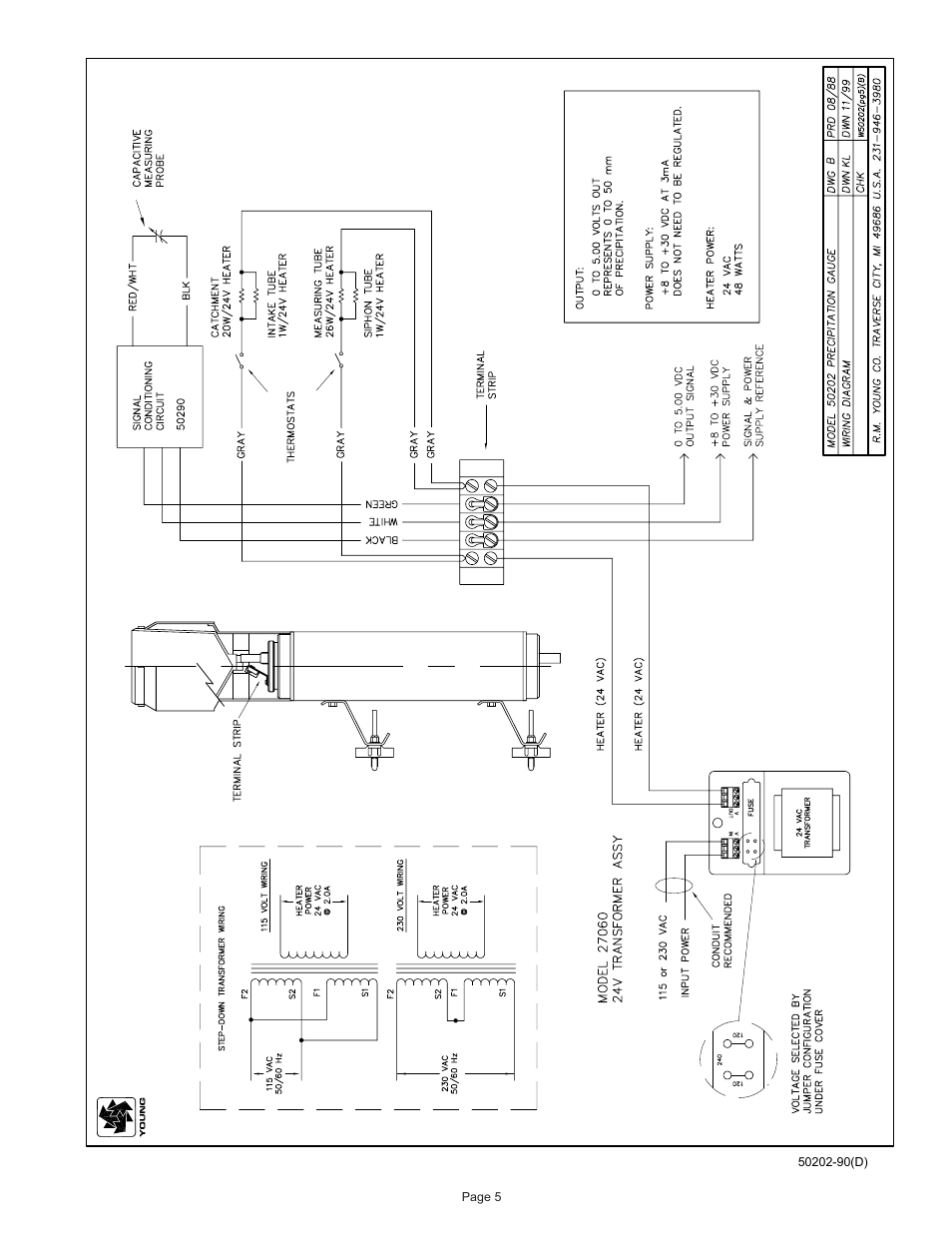 Young Precipitation Gauge No Moving Parts Model 50202 User Manual | Page 6 / 8