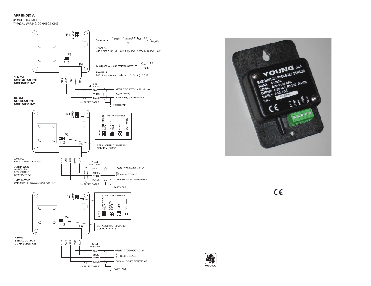 Young Barometric Pressure Sensor Model 61302L User Manual | 2 pages