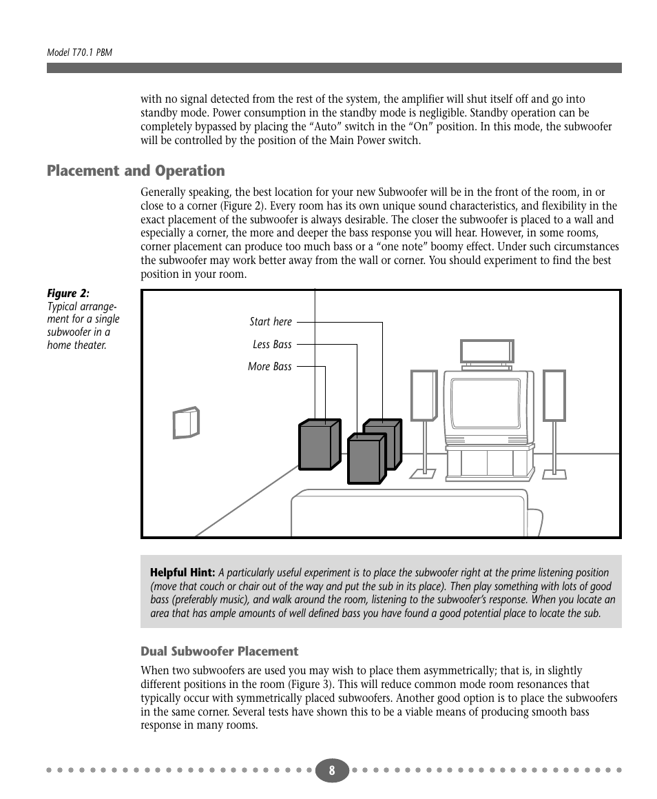 Placement and operation | Atlantic Technology T70.1PBM User Manual | Page 8 / 12