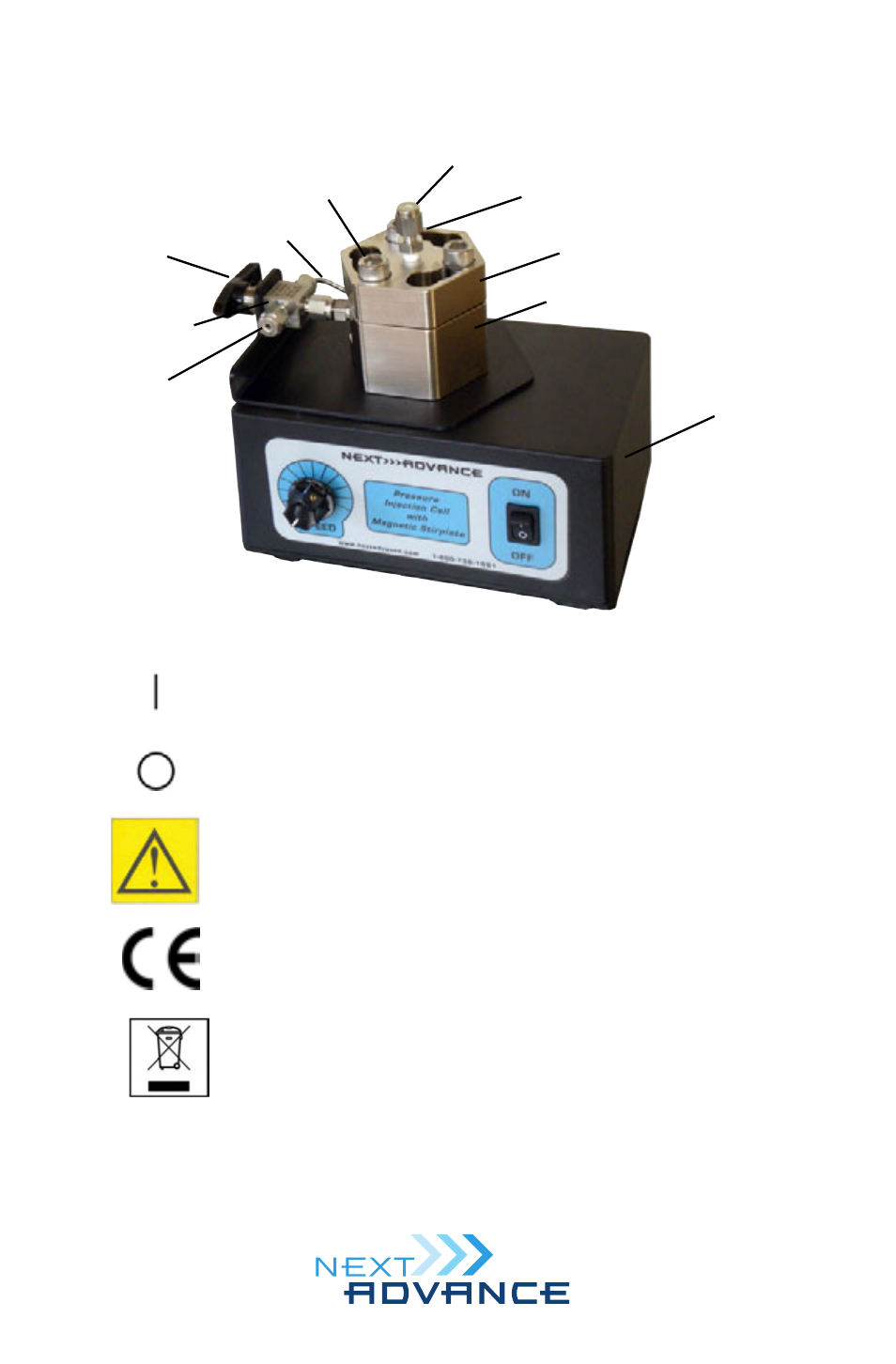 Operator’s manual for the pressure injection cell, Parts of the pc77-mag pressure injection cell | Next Advance PC77-MAG User Manual | Page 4 / 8