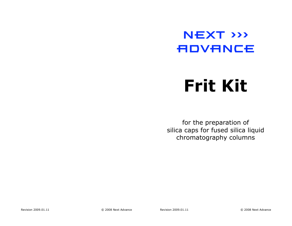 Next Advance Frit Kit User Manual | 2 pages