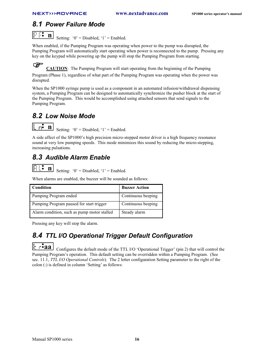 Next Advance SP1070-M User Manual | Page 23 / 60
