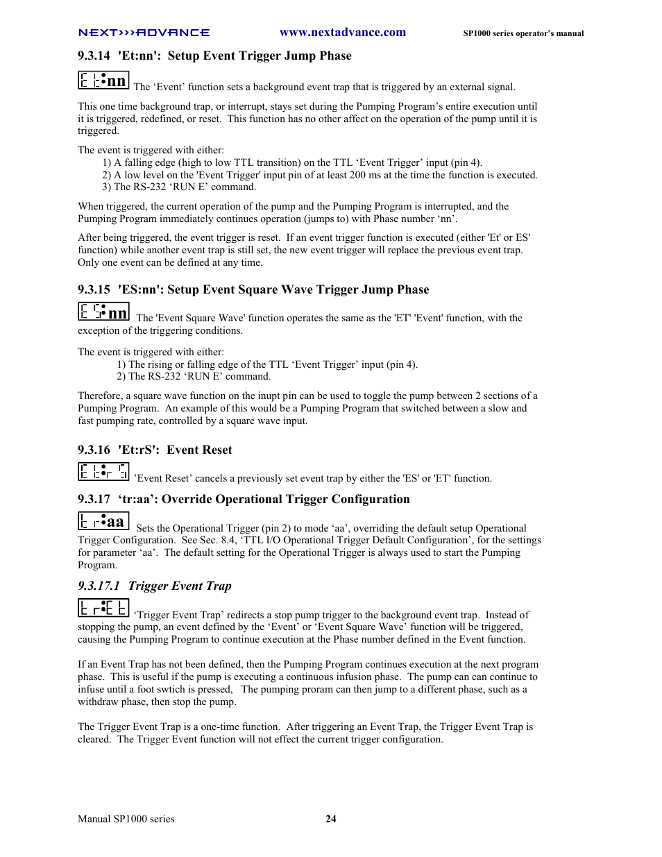 Next Advance SP1070-M User Manual | Page 31 / 60