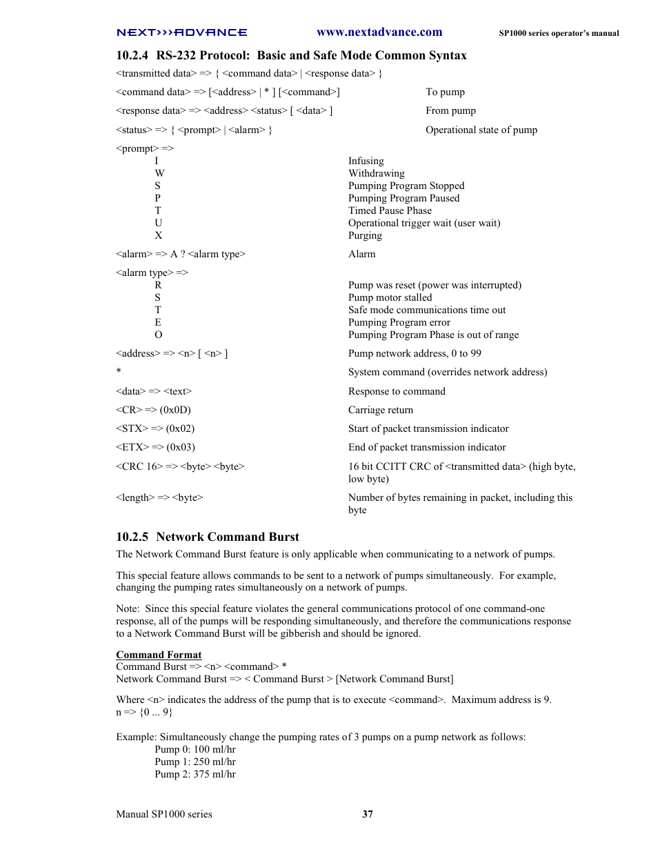 Next Advance SP1070-M User Manual | Page 44 / 60