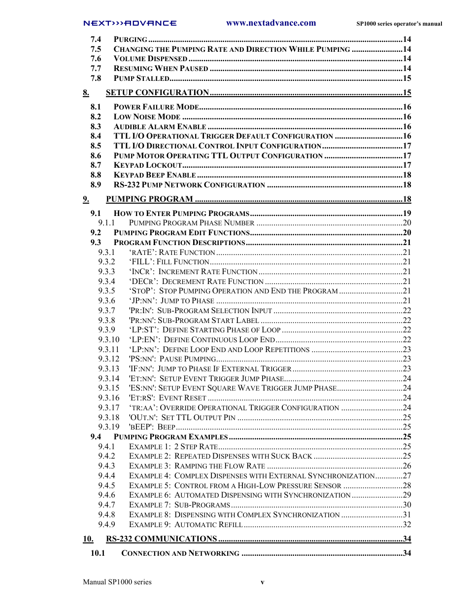 Next Advance SP1070-M User Manual | Page 6 / 60