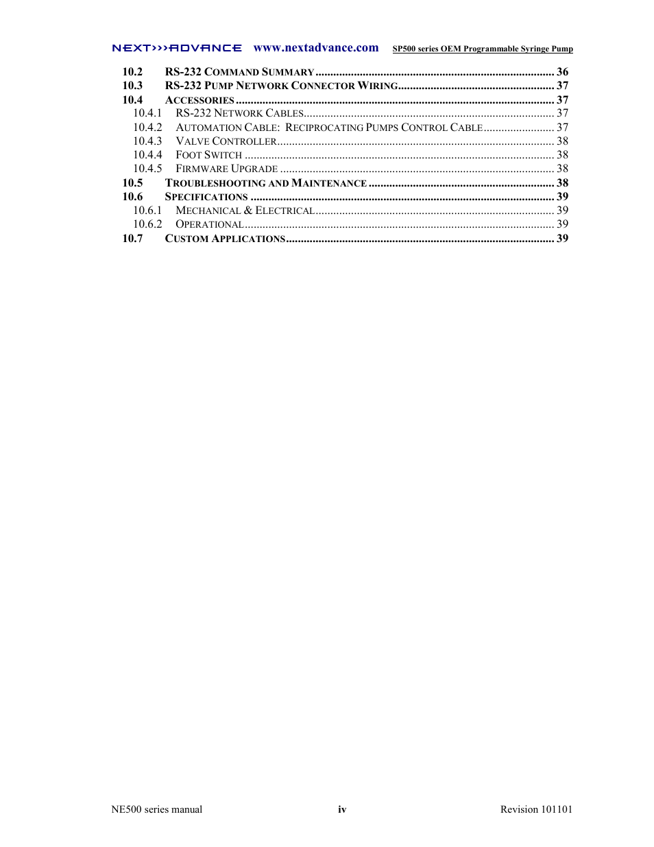 Next Advance SP570-M User Manual | Page 5 / 44