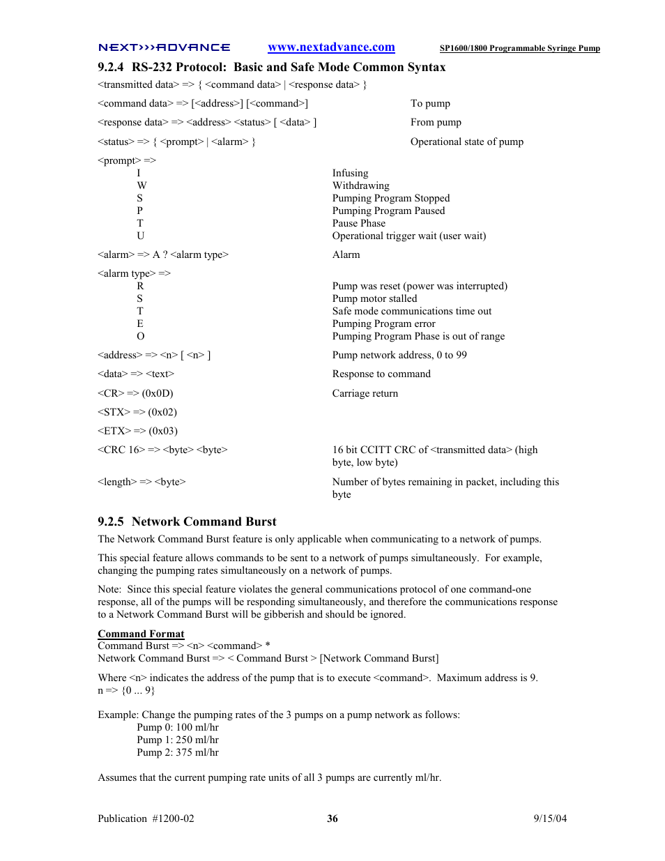 Next Advance SP1800 User Manual | Page 41 / 57