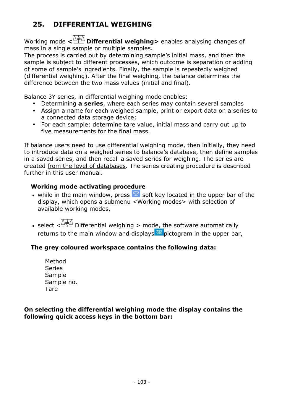 Differential weighing | RADWAG MYA 5.3Y.F1 Microbalance User Manual | Page 103 / 198