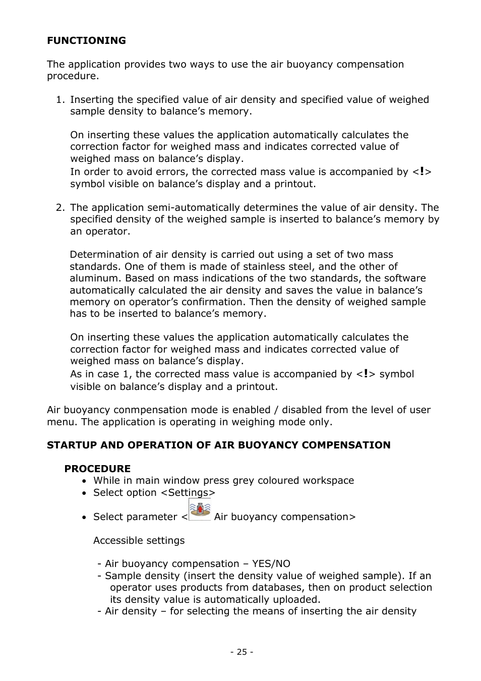 RADWAG MYA 5.3Y.F1 Microbalance User Manual | Page 25 / 198