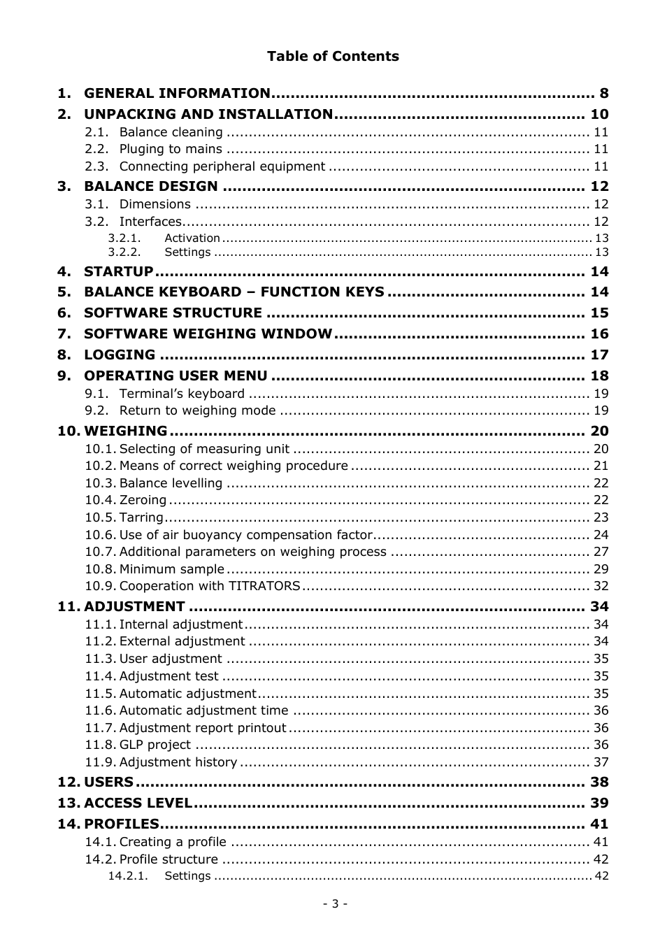 RADWAG MYA 5.3Y.F1 Microbalance User Manual | Page 3 / 198