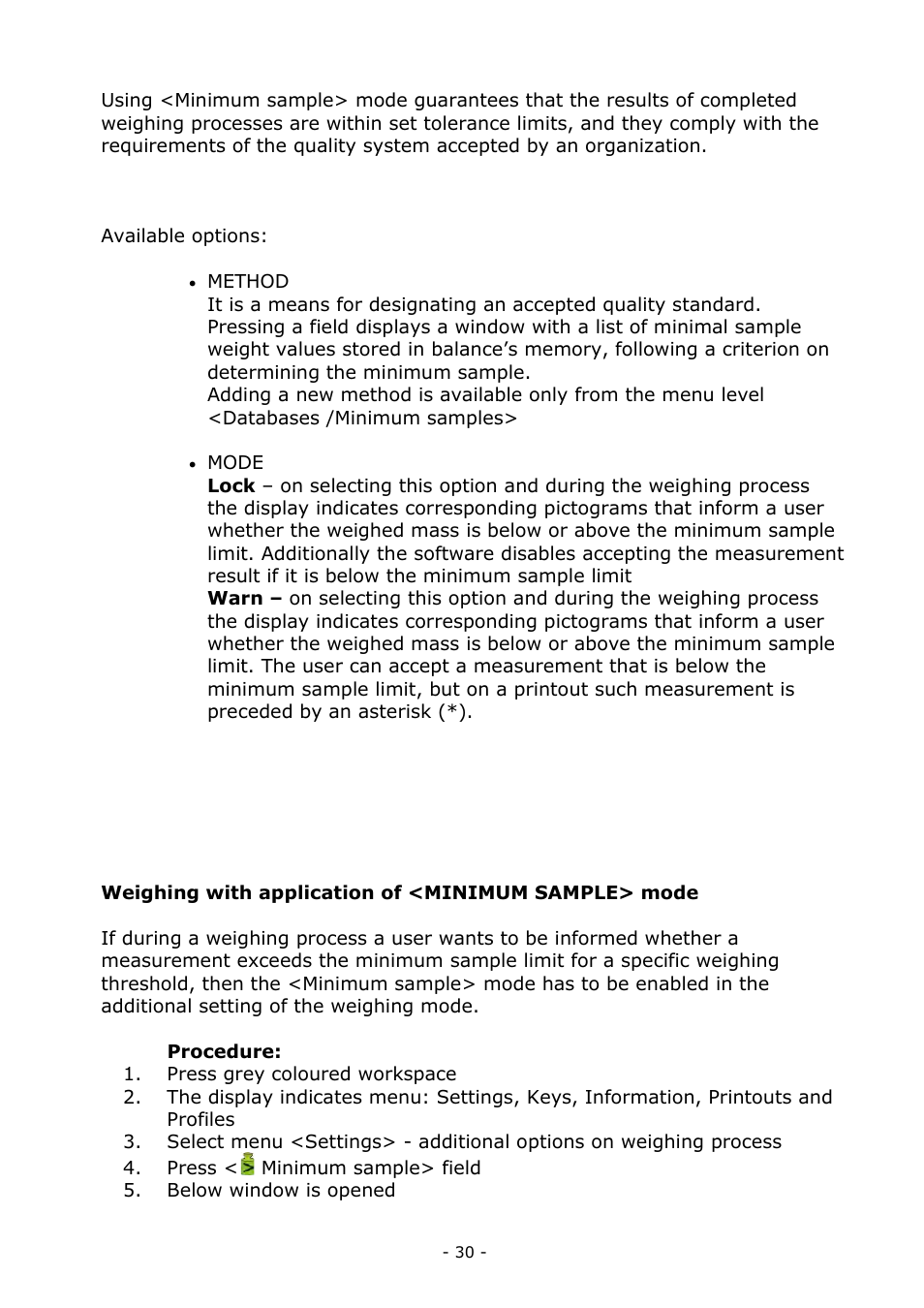 RADWAG MYA 5.3Y.F1 Microbalance User Manual | Page 30 / 198