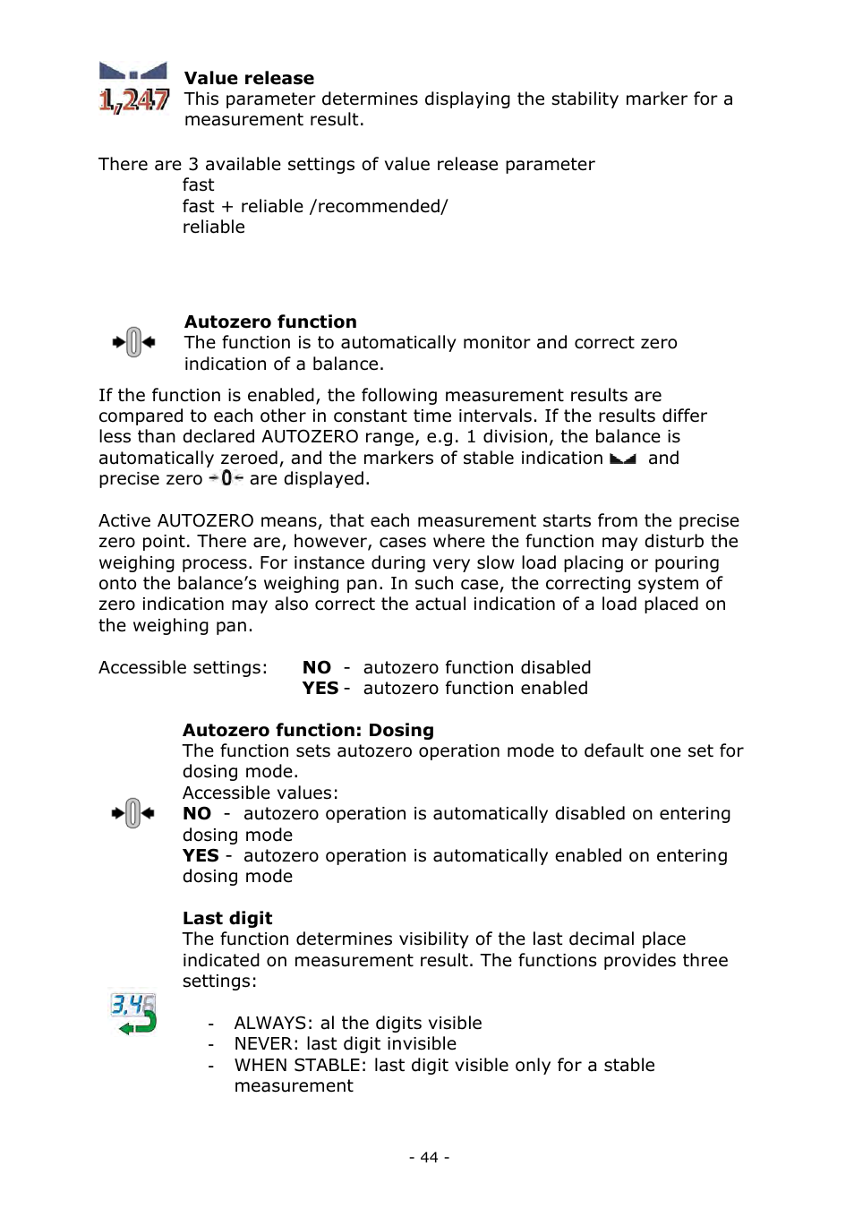RADWAG MYA 5.3Y.F1 Microbalance User Manual | Page 44 / 198