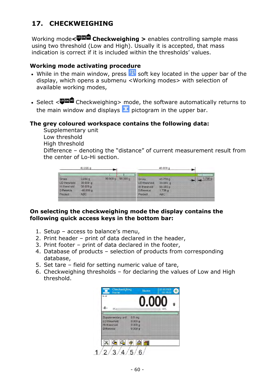 Checkweighing | RADWAG MYA 5.3Y.F1 Microbalance User Manual | Page 60 / 198