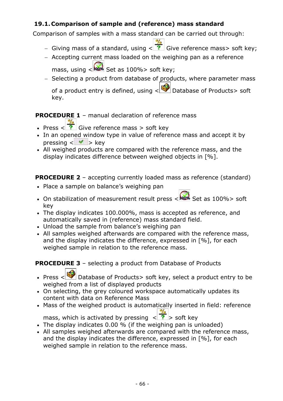 Comparison of sample and (reference) mass standard | RADWAG MYA 5.3Y.F1 Microbalance User Manual | Page 66 / 198