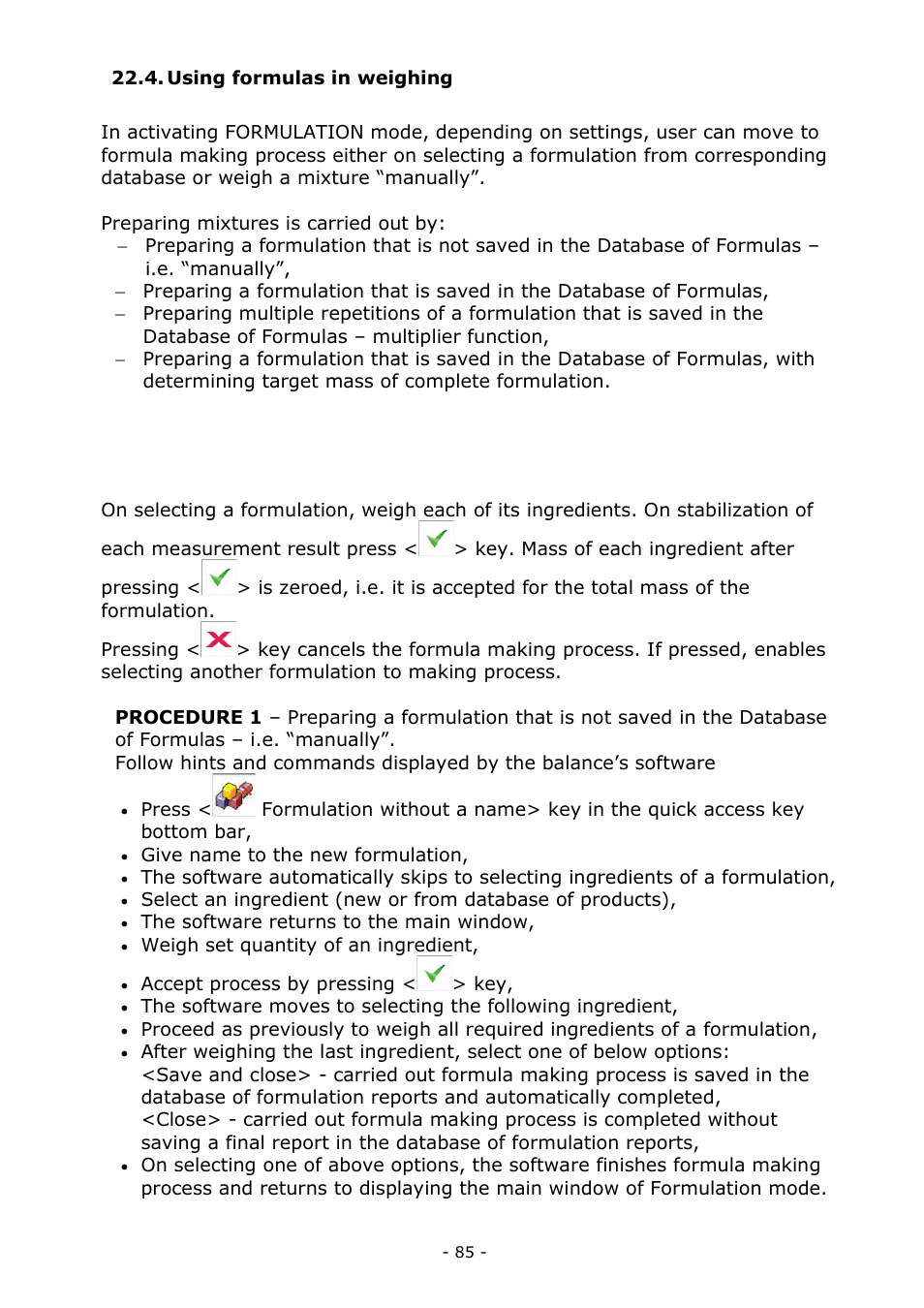 Using formulas in weighing | RADWAG MYA 5.3Y.F1 Microbalance User Manual | Page 85 / 198