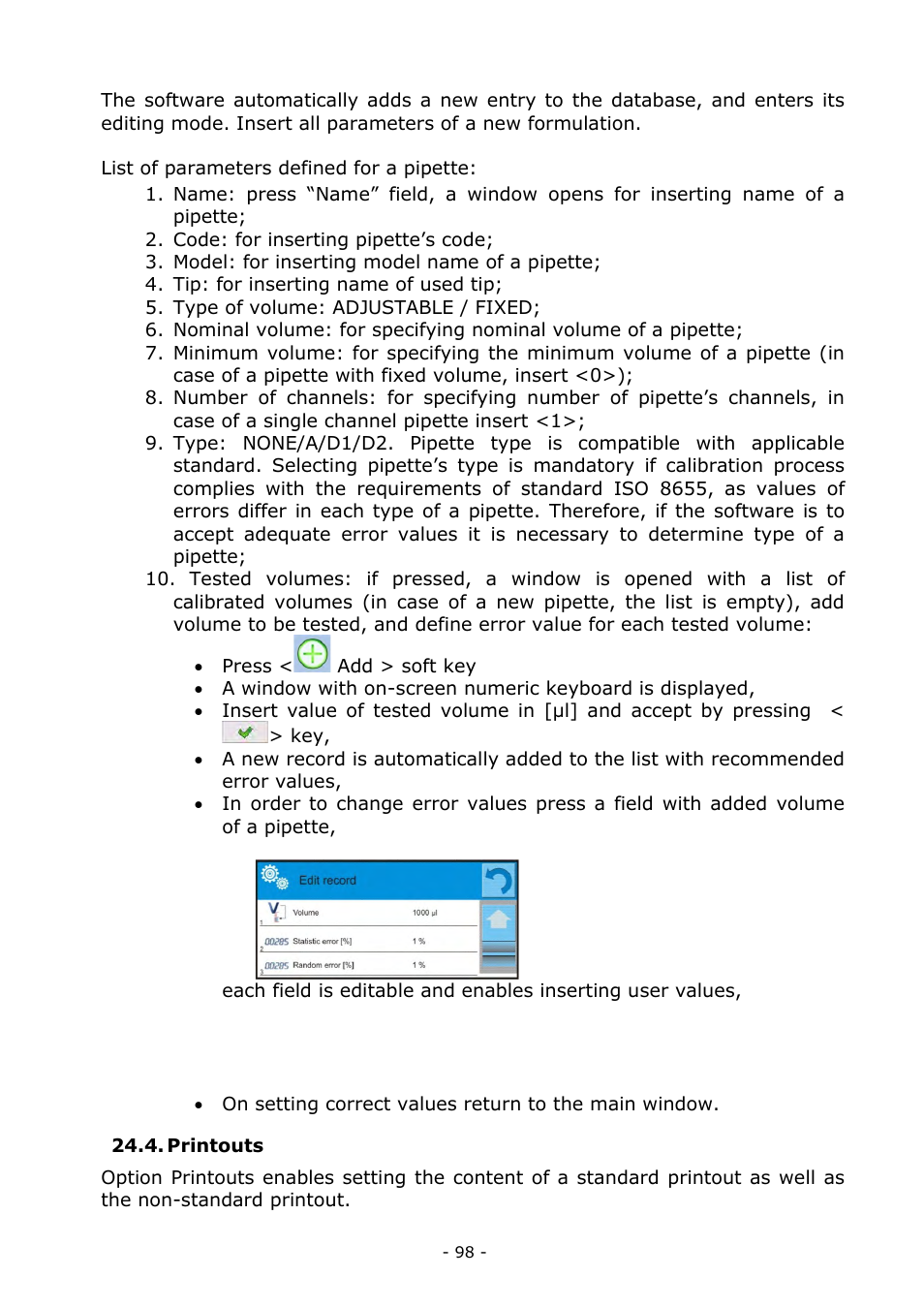 Printouts | RADWAG MYA 5.3Y.F1 Microbalance User Manual | Page 98 / 198