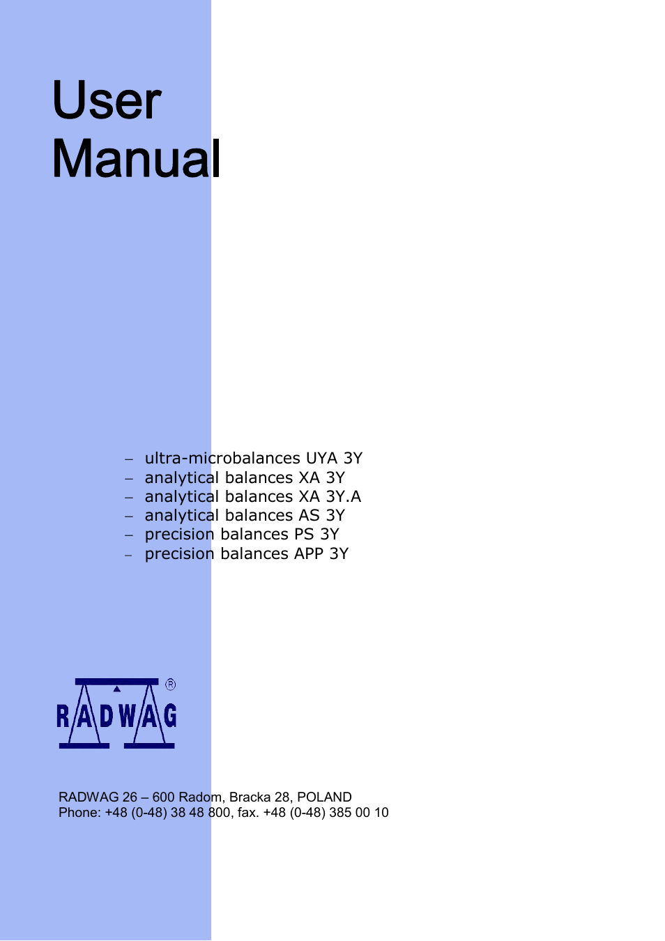 RADWAG BALANCES 3Y SERIES User Manual | 246 pages