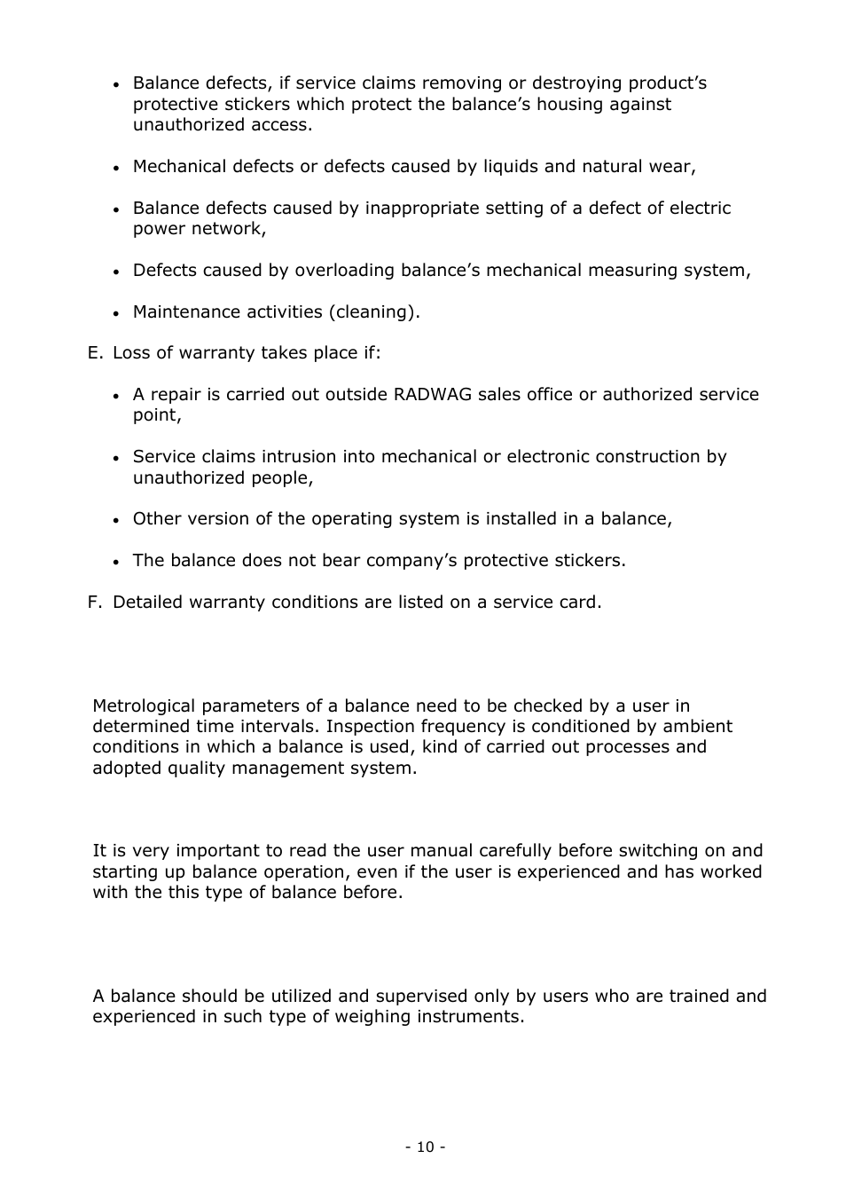 RADWAG BALANCES 3Y SERIES User Manual | Page 10 / 246