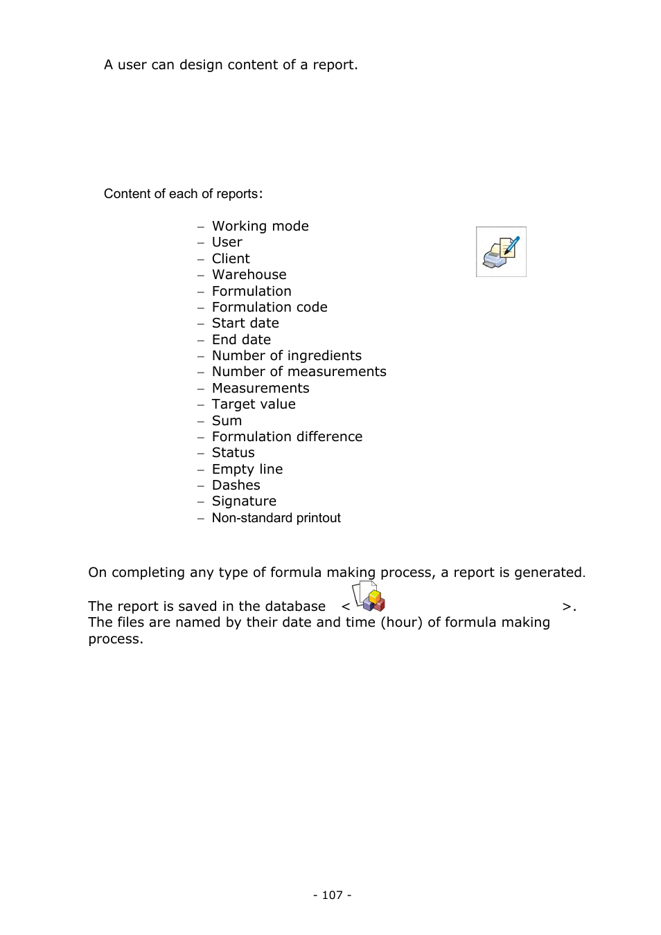 Report on completed formula making processes | RADWAG BALANCES 3Y SERIES User Manual | Page 107 / 246