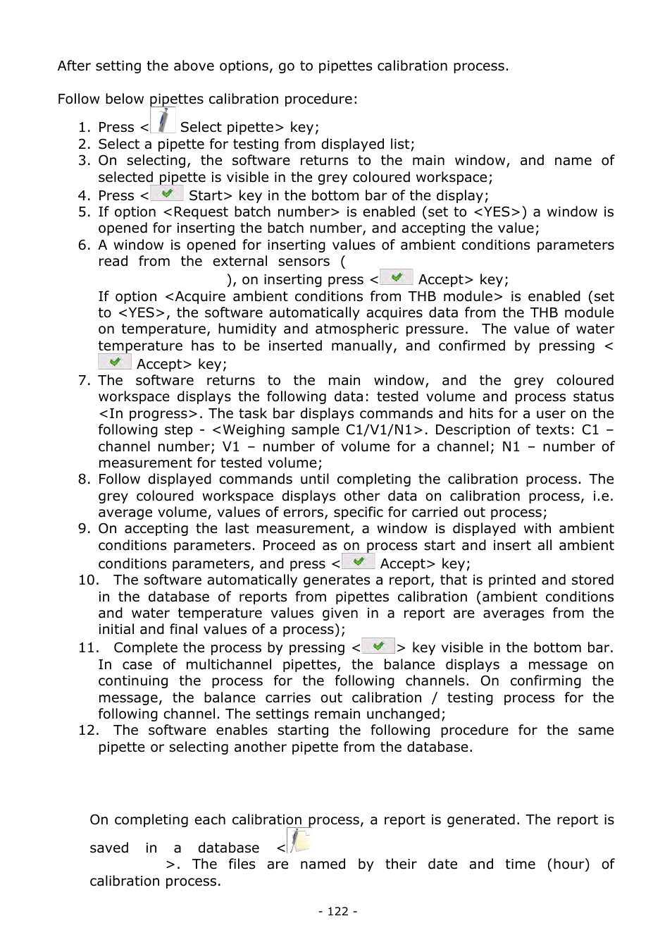 Report on completed calibration processes | RADWAG BALANCES 3Y SERIES User Manual | Page 122 / 246