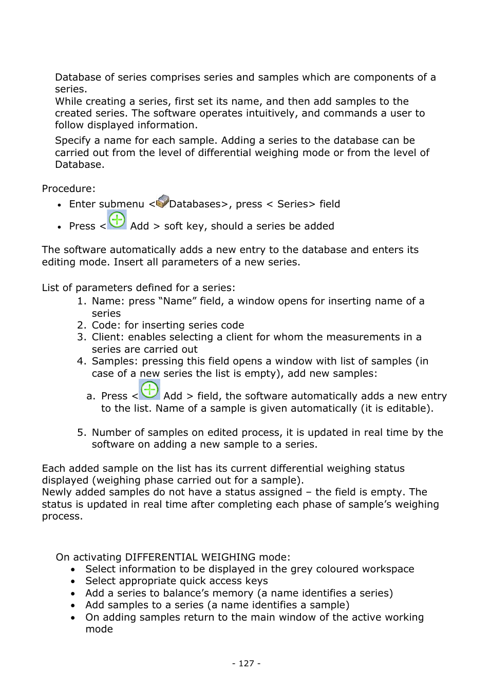 Introducing a series to the database of series | RADWAG BALANCES 3Y SERIES User Manual | Page 127 / 246
