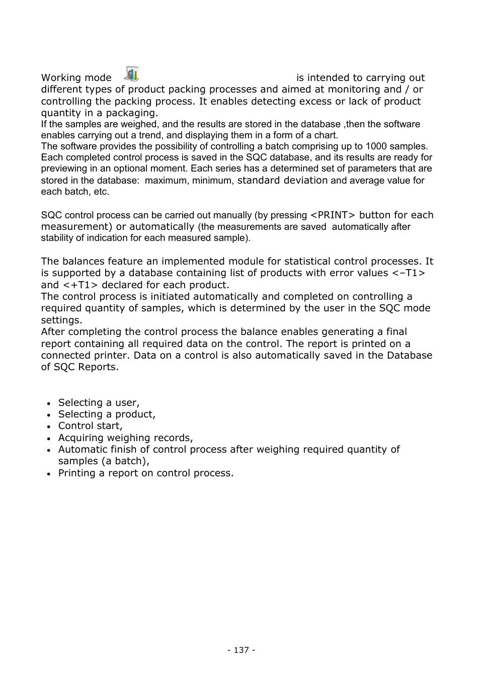 Statistical quality control – sqc | RADWAG BALANCES 3Y SERIES User Manual | Page 137 / 246